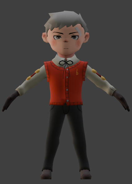 Akihiko Sanada Low-Poly Chibi (front view)