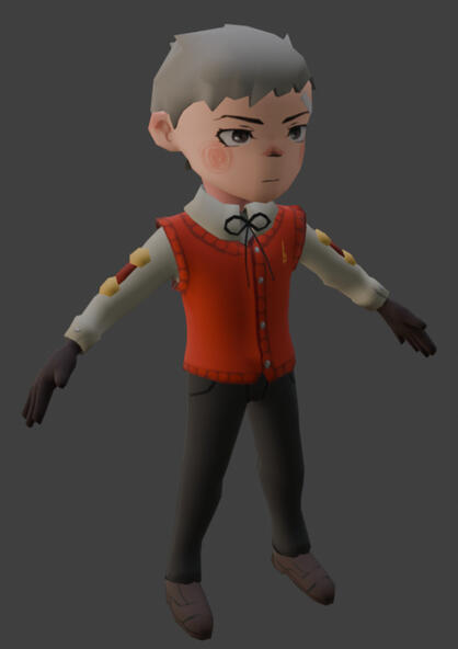 Akihiko Sanada Low-Poly Chibi (quarter view)