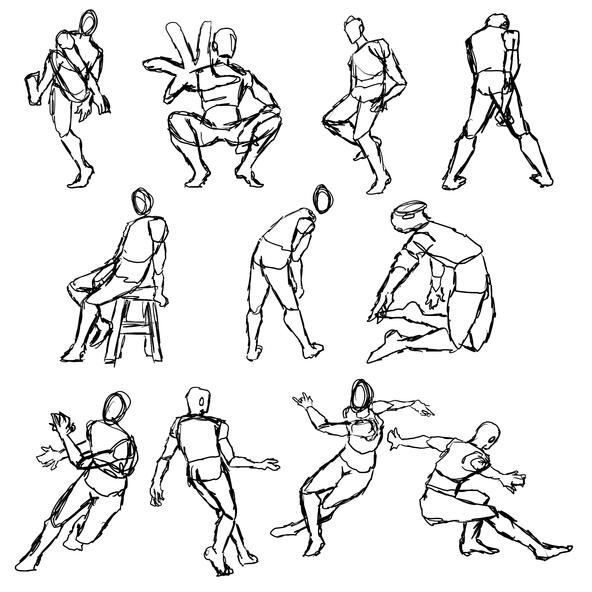 Etudes de poses (3 minutes)